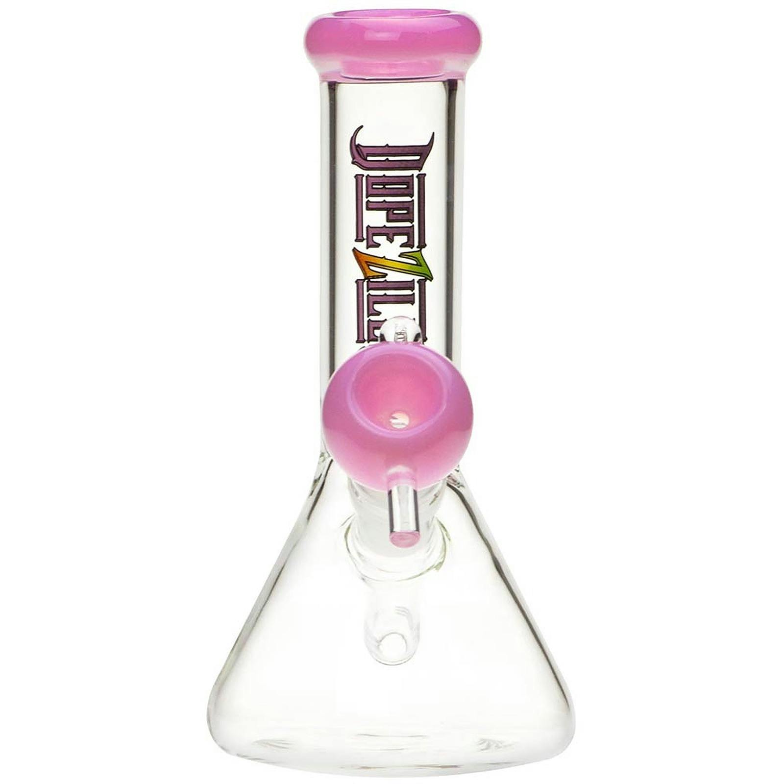 Waterbeds 'n' Stuff Dopezilla 7" Lil Zilla Beaker Bong Milky Pink Leafly