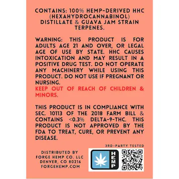 Photo of HHC Cartridge with Guava Jam Strain Terpenes