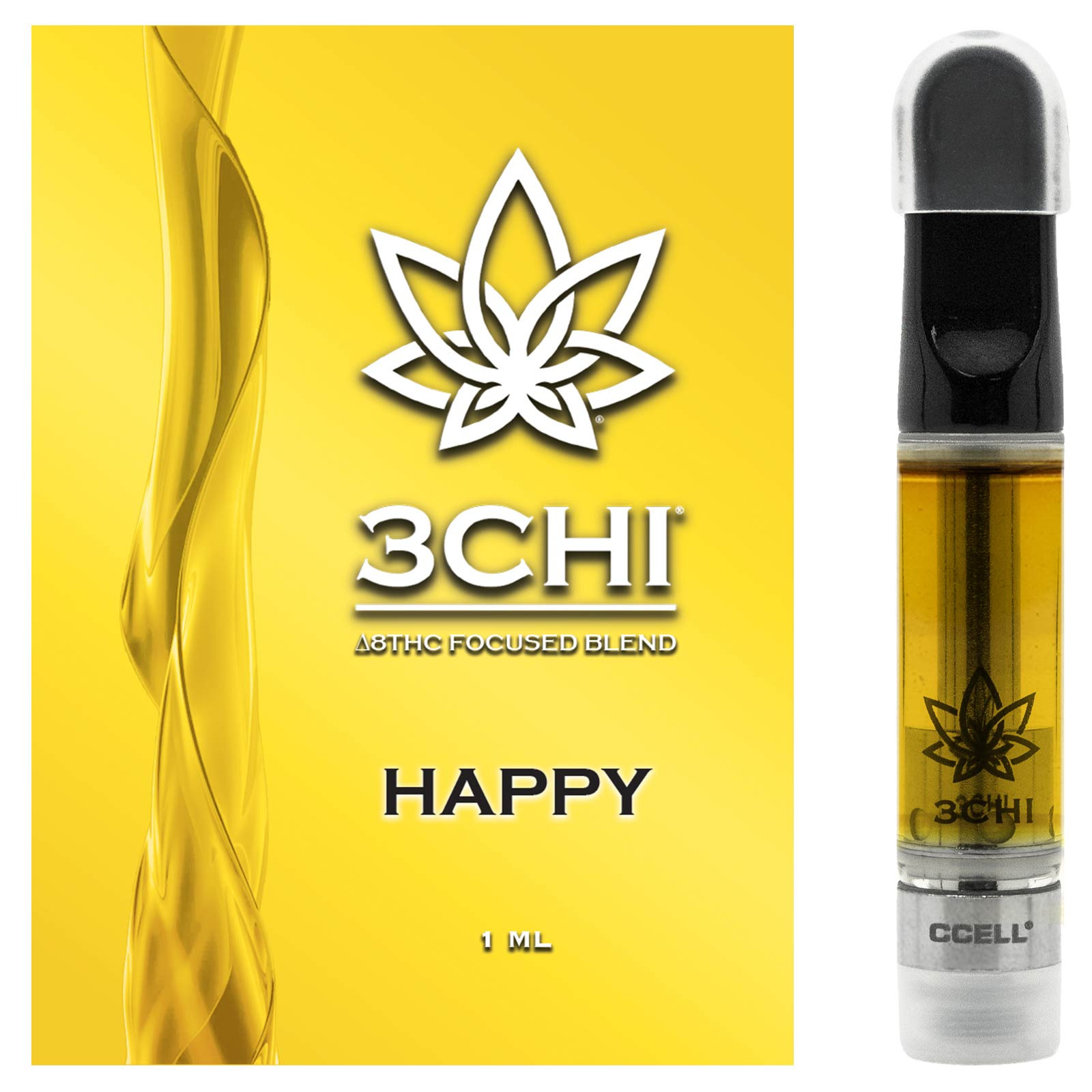 3CHI: Delta 8 Focused Blends Vape Cartridge - Happy | Leafly