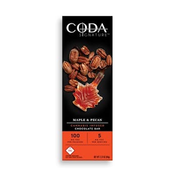 Coda Signature Maple and Pecan Milk Chocolate Bar, 100mg