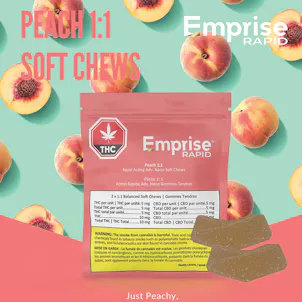Photo of Peach 5:5 THC:CBD Rapid Acting Vegan Soft Chews