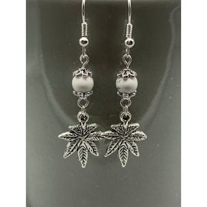 Photo of Handmade Cannabis Leaf Earrings.