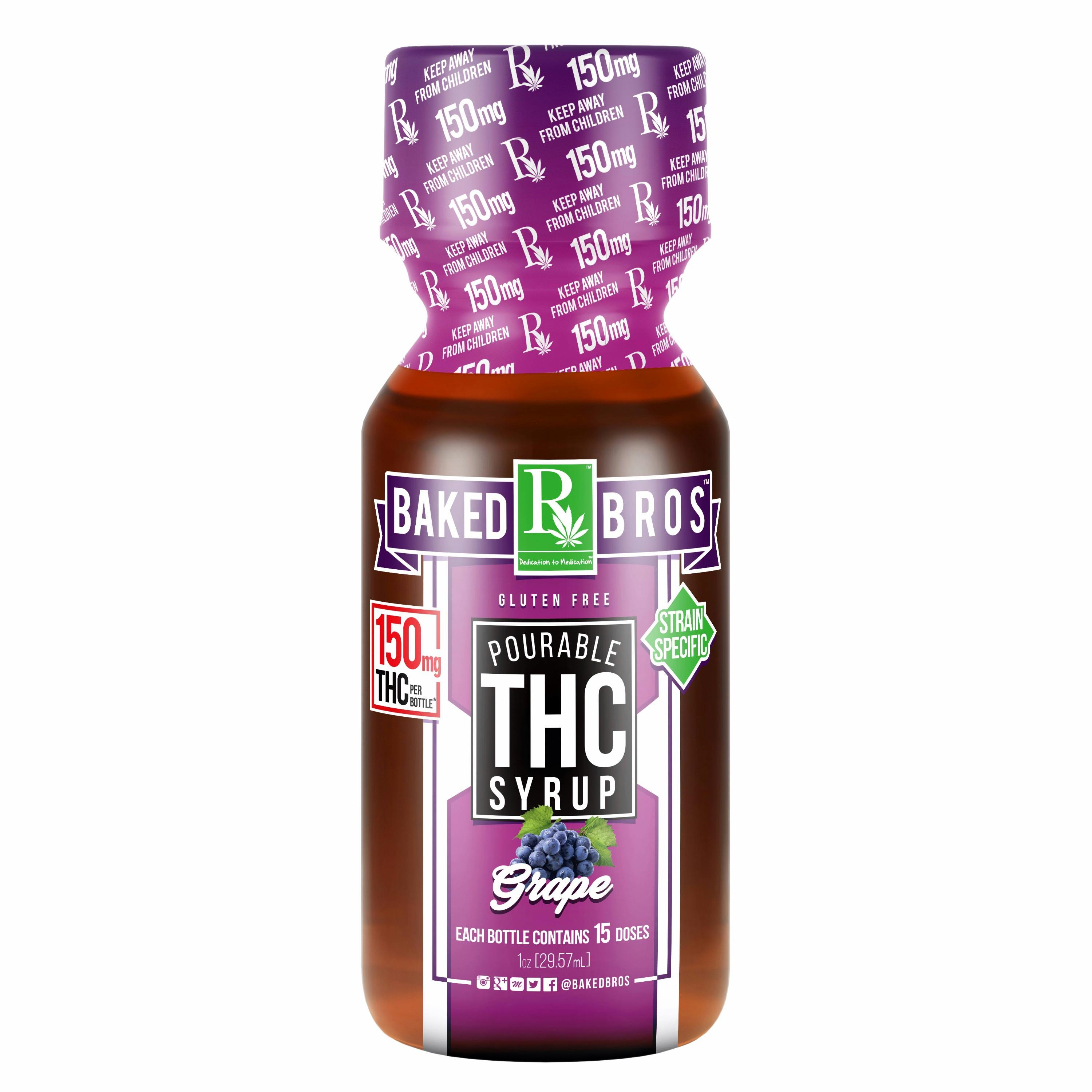 Baked Bros™ THC Grape Syrup 150mg Leafly