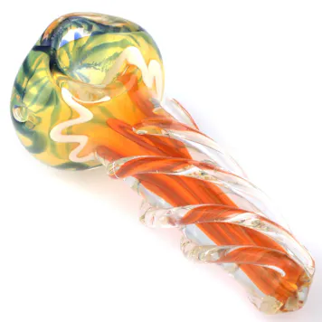 Photo of 2.8"Nano Inside-Out Pipe w/ Spiral Glass Orbs PUFFING BIRD