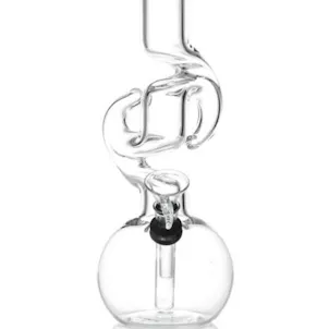 Photo of 10" Bubble Beaker with Clear Glass Hooked Horn Accents