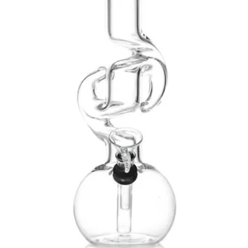 Photo of 10" Bubble Beaker with Clear Glass Hooked Horn Accents