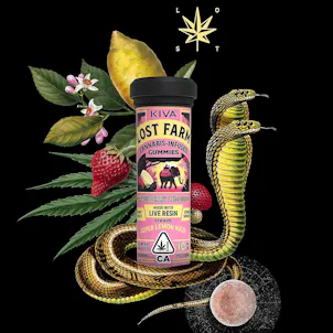 Photo of 10mg Lost Farm 'Super Lemon Haze x Strawberry Lemonade' Live Resin Gummies 100mg THC total