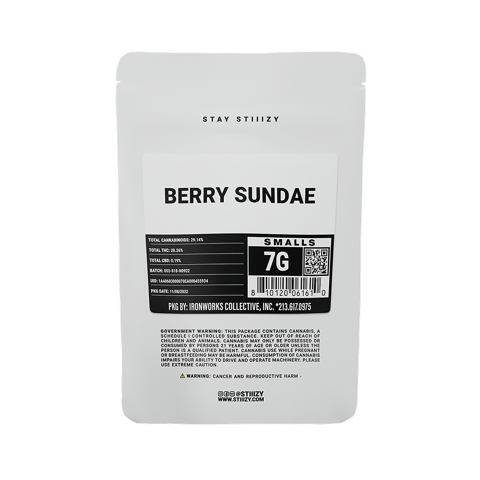 STIIIZY: BERRY SUNDAE - WHITE LABEL 7G | Leafly