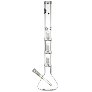 Photo of LA Pipes 26” 5mm Thick Triple Showerhead Perc Beaker Bong