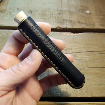 Photo of Trip Longer Leather & Glass Stash Tube