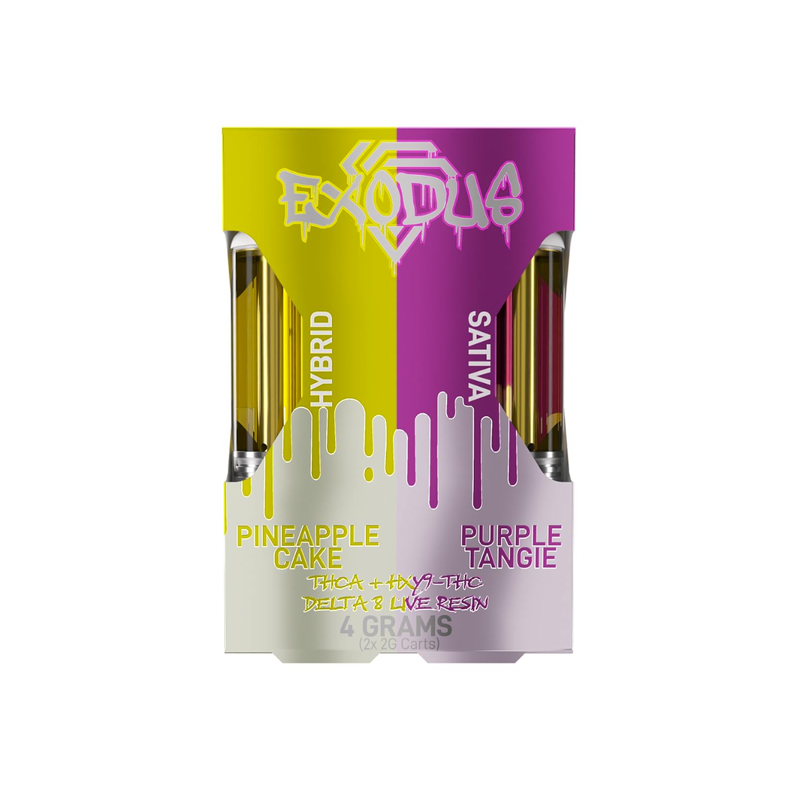Exodus Pineapple Cake X Purple Tangie Duo Cartridges THCA + HXY9THC + Delta 8 Live