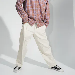 Photo of Afends Mens Chess Club - THC Essentials - Hemp Relaxed Pants - Natural