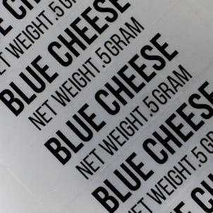 Photo of 100 Blue Cheese Medical Marijuana Stickers By Shatter Labels RX Strain Flavors for 0.5G STS-022