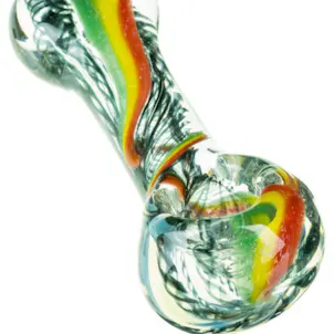Photo of "Flat Mouth Rasta Swirl" Spoon Pipe