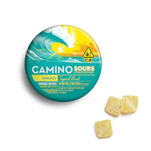 Photo of 10mg : 5mg THCV Camino Sours 'Energy' Tropical Burst Gummies 100mg THC and 50mg THCV total