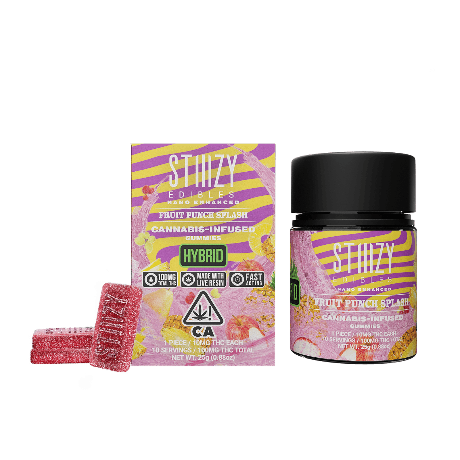 STIIIZY FRUIT PUNCH SPLASH STIIIZY EDIBLES 100MG GUMMIES Leafly