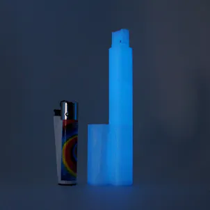 Photo of Glow-in-the-Dark Lighter and Blunt/Joint Travel Case, Neon Blue