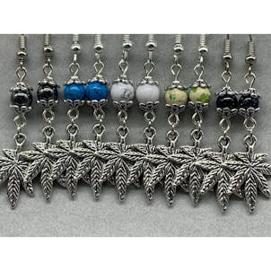 Photo of Handmade Cannabis Leaf Earrings.