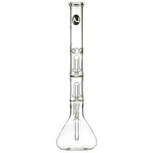 Photo of LA Pipes 20” 5mm Thick Double Showerhead Perc Beaker Bong