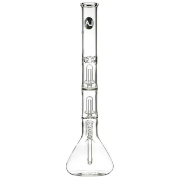 Photo of LA Pipes 20” 5mm Thick Double Showerhead Perc Beaker Bong