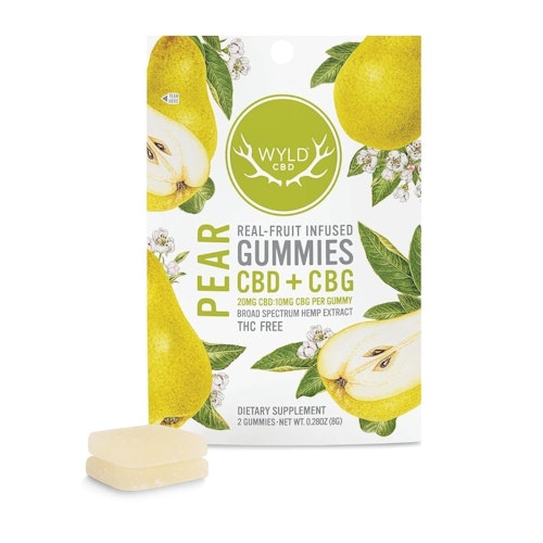 Wyld CBD: Pear CBD:CBG Gummies | 40mg:20mg | 2-pack | Leafly