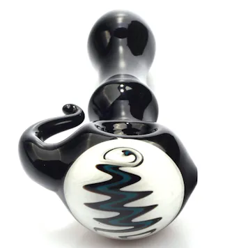 Photo of 5.3" Large Wig Wag Glass Spoon Pipe w/ Glass Horn