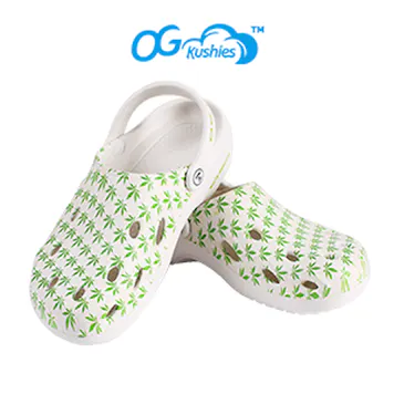 Photo of OG Kushies Unisex Clogs Shoes Slippers Sandals in White Weedow
