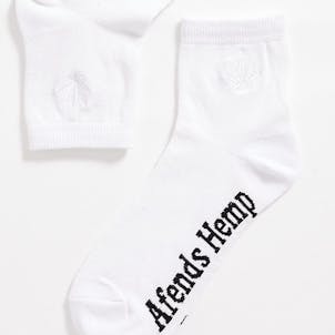Photo of Afends Unisex Happy Hemp - THC Essentials - Ankle Socks One Pack - White / White