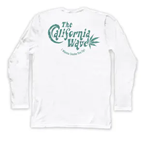 Photo of CALIFORNIA WAVE / SMOKE YOU UP, UNISEX LONG SLEEVE CREW NECK TEE