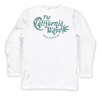 Photo of CALIFORNIA WAVE / SMOKE YOU UP, UNISEX LONG SLEEVE CREW NECK TEE