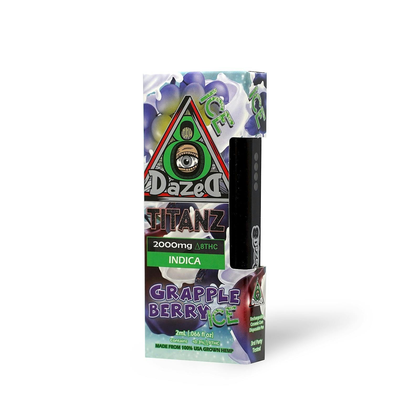 Dazed8 Grapple Berry Ice Delta 8 Thc Disposable Vape — 2 Grams Leafly 0888