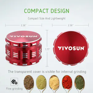 Photo of VIVOSUN 2.5" 4 Pieces Herb Grinder Aluminium Spice Grinder for Kitchen