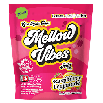 Photo of Mellow Vibes Sour Raspberry Lemonade Jelly Single 100mg