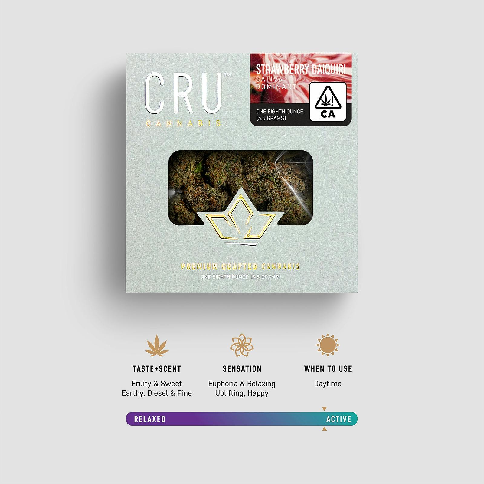 CRU Cannabis Strawberry Daiquiri 3.5G Sativa Flower Leafly