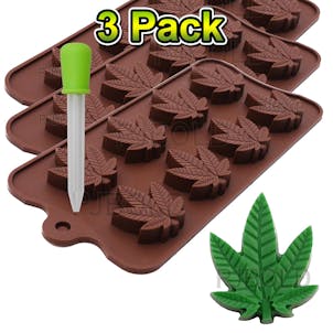 Photo of Hemp Leaf Candy Mold, 3pk with Dropper