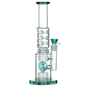 Photo of 15.5" Fire Cut Inset to Donut Perc Big Bong