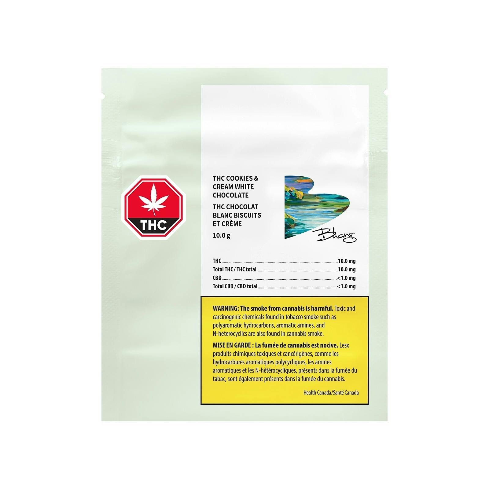 Bhang Canada THC Cookies and Cream White Chocolate Leafly