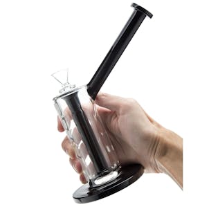 Photo of 9" Grav Upright Bubbler + Showerhead Downstem- Black