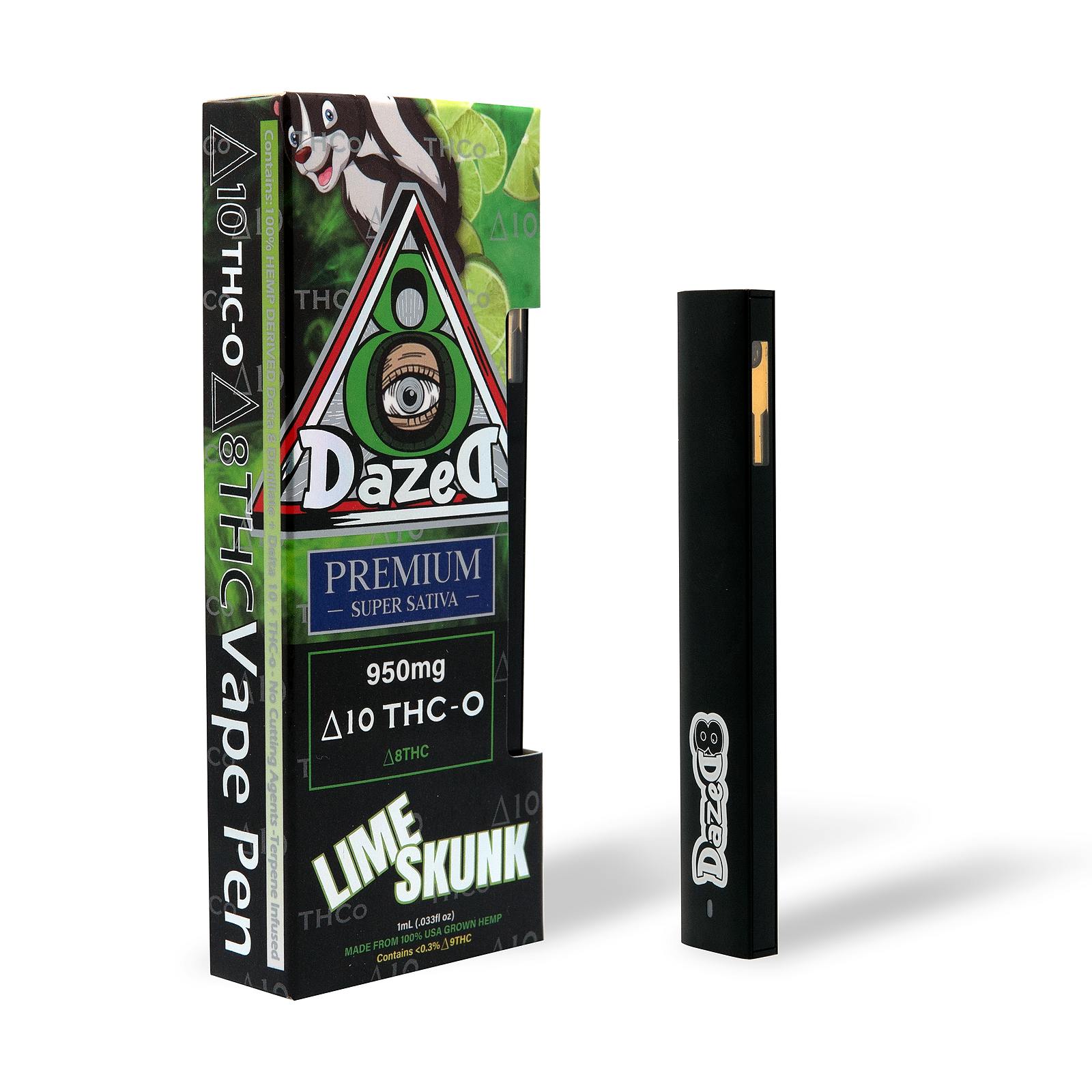 Dazed8 Lime Skunk Delta 810 Thc O Disposable Vape — 1 Gram Leafly 7375