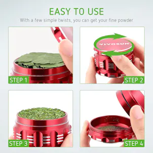 Photo of VIVOSUN 2.5" 4 Pieces Herb Grinder Aluminium Spice Grinder for Kitchen