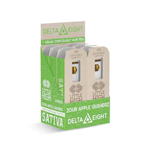 Photo of Little High - Delta-8 Sativa - Zour Apple Gusherz - 1 Gram Disposable Pen