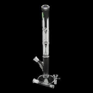 Photo of 16'' Double Showerhead Perc Straight Tube Water Pipe - Made in California