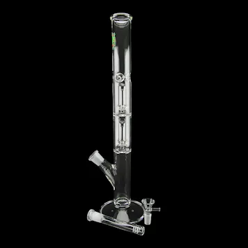 Photo of 16'' Double Showerhead Perc Straight Tube Water Pipe - Made in California