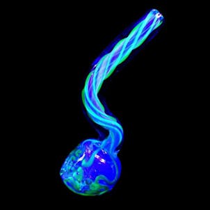 Photo of "Illuminati Contorted" Cane Pipe- Green
