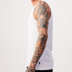 Photo of Afends Mens Base - THC Essential - Hemp Singlet - White