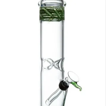 Photo of 10" Straight Tube with Raked Colored Glass Accents