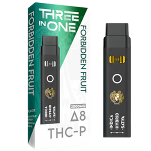 Photo of DELTA 8 + THC-P THREE-IN-ONE DISPOSABLE VAPE: FORBIDDEN FRUIT (3000MG)