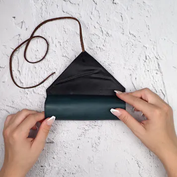 Photo of "Deep Forest Green" Leather Pouch / Case