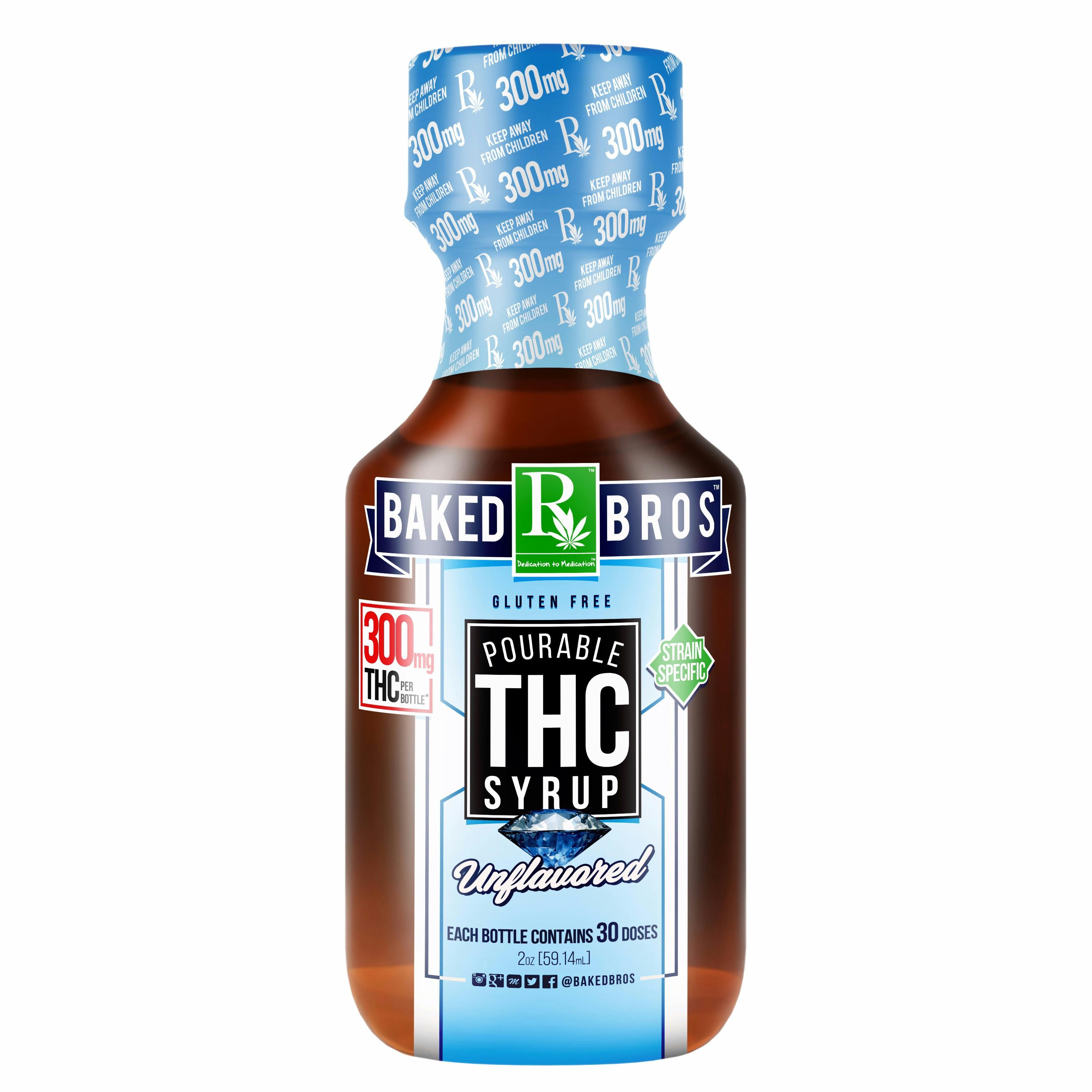 Baked Bros™ THC Unflavored Syrup 300mg Leafly