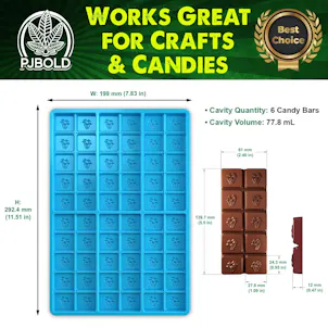 Photo of Mushroom Candy Bar Mold, Blue, 6 Cavity